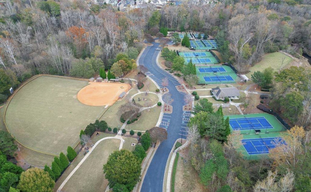 Aerial view of the Deaton Creek sports courts