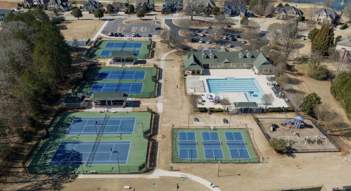 Aerial view of the Traditions of Braselton amenity center