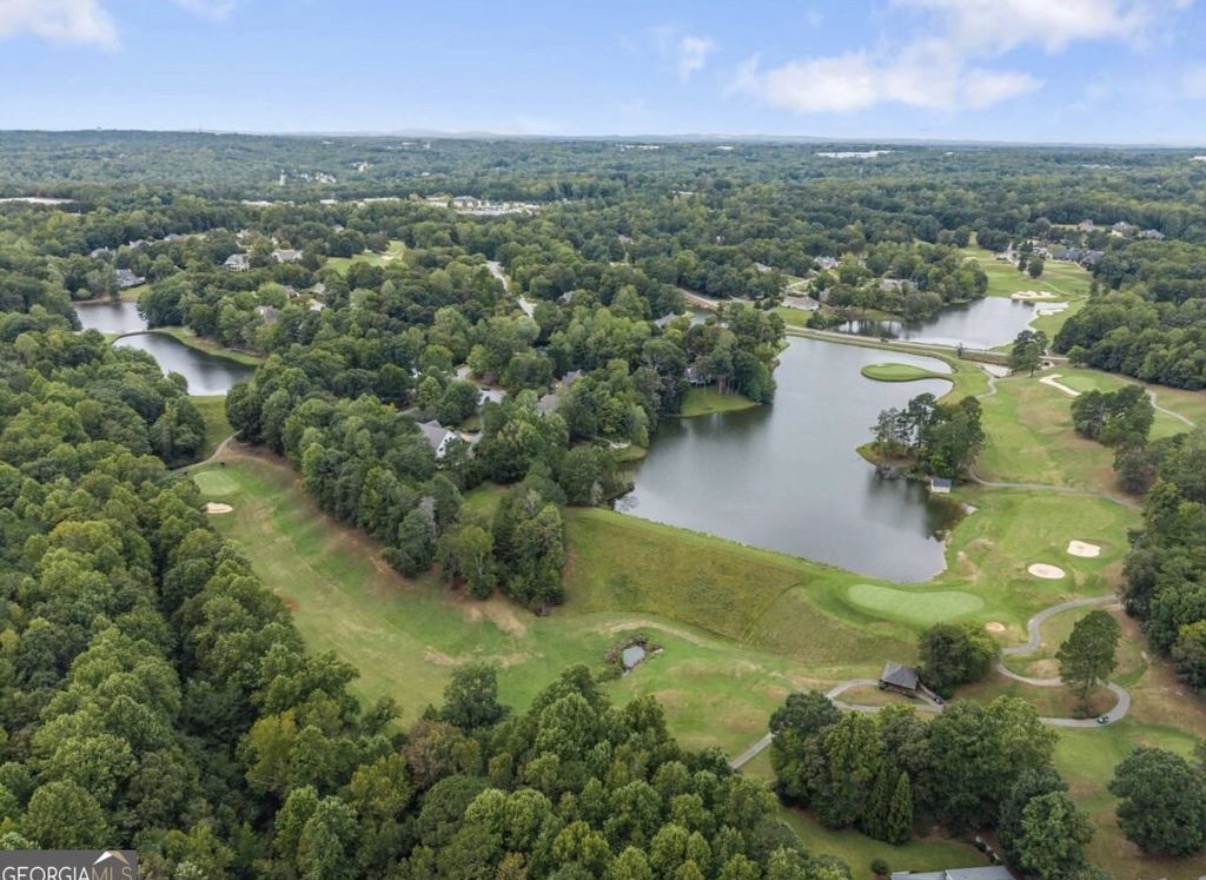 Aerial view of the Royal Lakes golf course and lakes