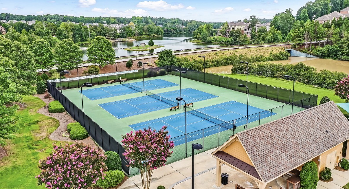 Sterling on the Lake tennis courts overlooking the community lake